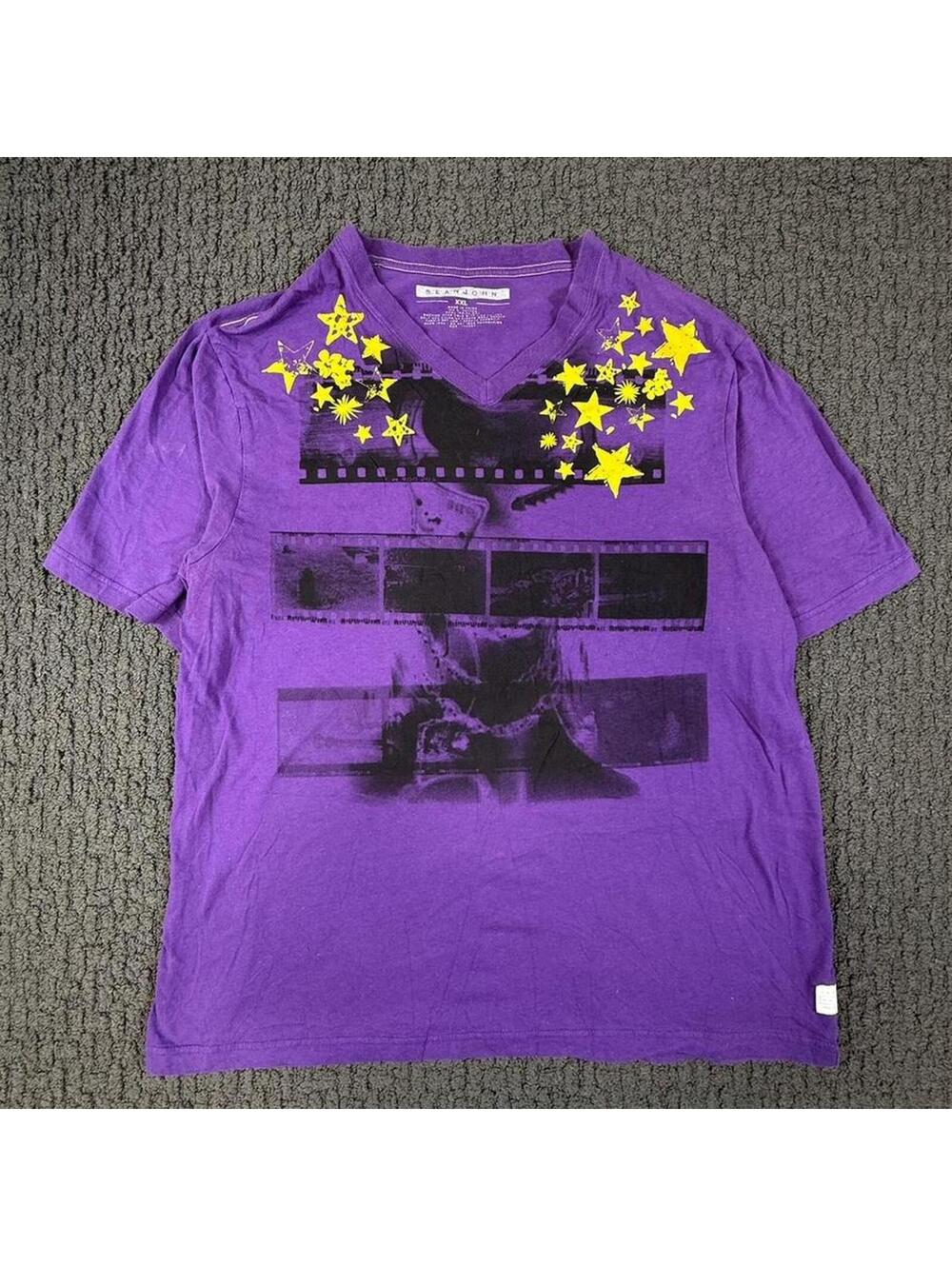 SEAN JOHN Y2K Purple Graphic T Shirt XXL